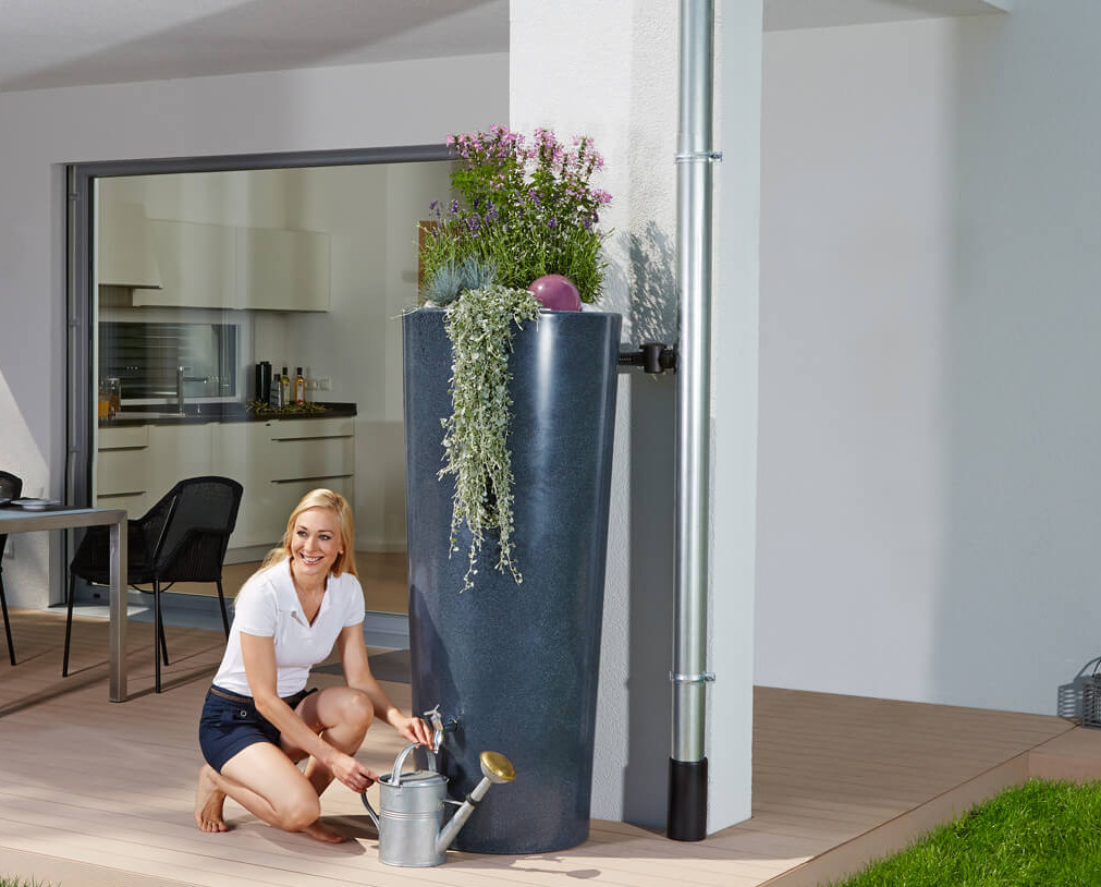 Graf Regentonne Stone 2in1 Regenspeicher lava 210 L