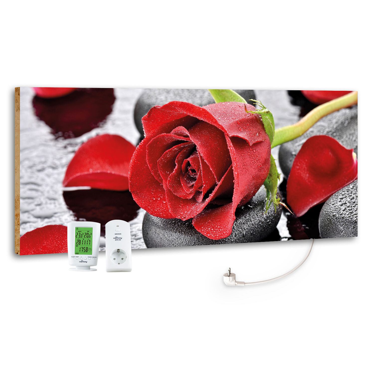 Marmony Infrarotheizung M800 PLUS Red Rose + Thermostat 800W