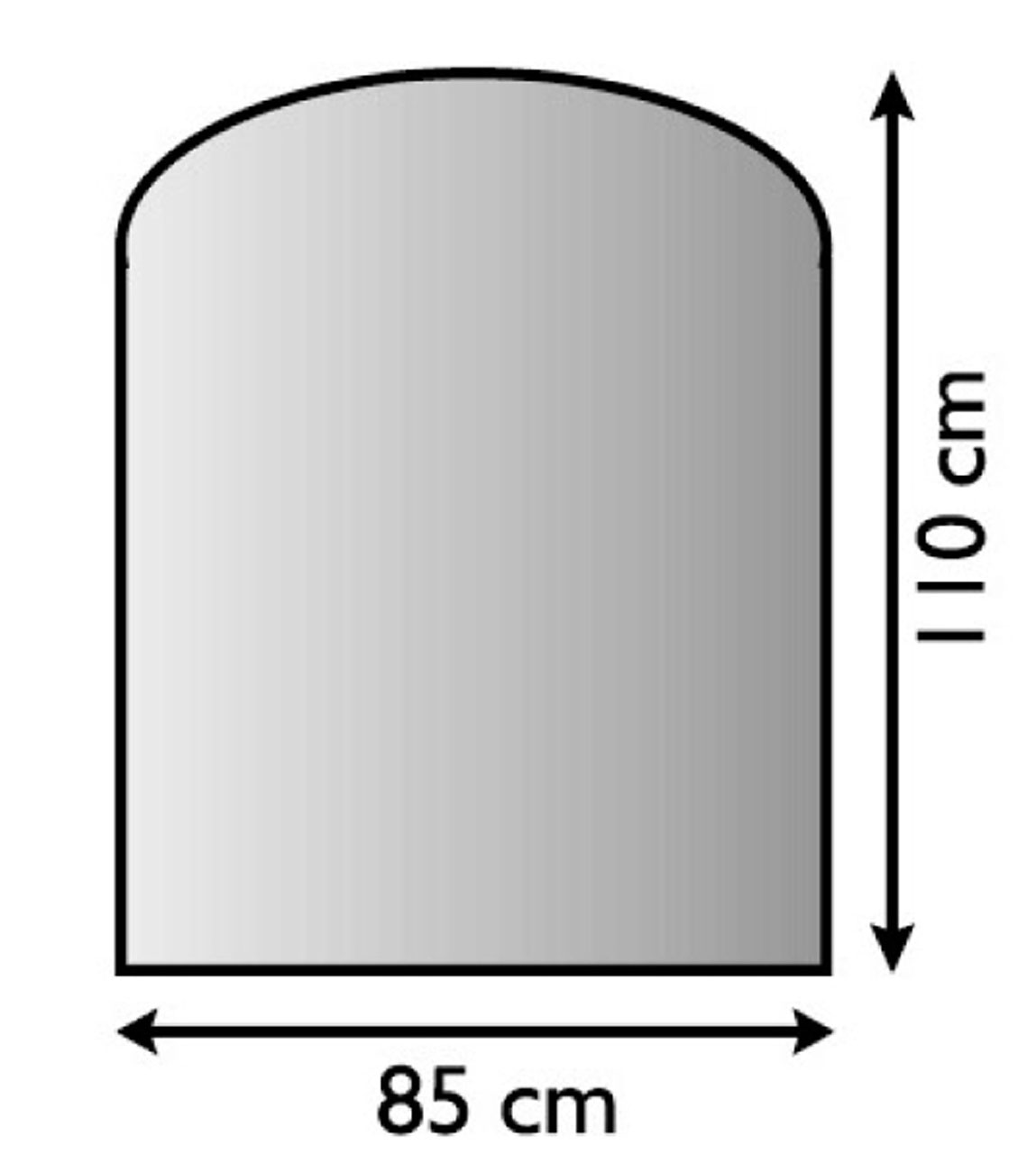 Funkenschutzplatte / Bodenblech Lienbacher schwarz Segmentb. 85x110cm