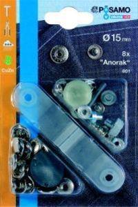 Druckknopf "Anorak" (SB) MS-vernick. 15,0mm a 8St