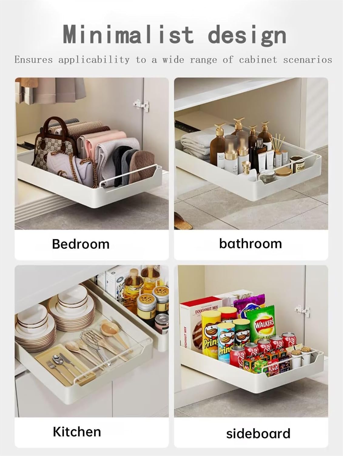 Teleskopschublade zum Kleben – Küchen-Organizer (40 x 42,5 cm)