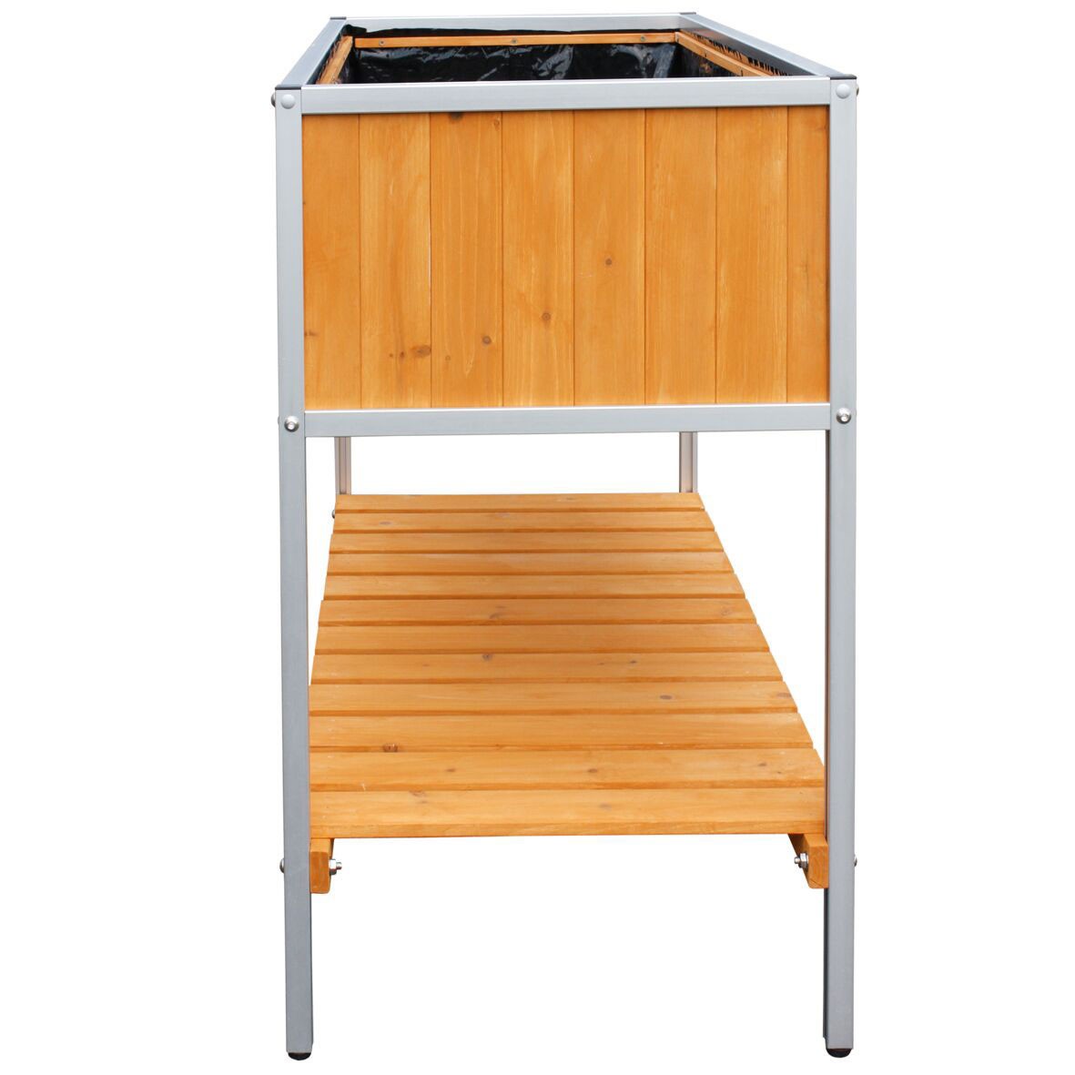 Hochbeet Habau mit Aluminium-Rahmen und Ablage Kiefer 115x53,5x89cm