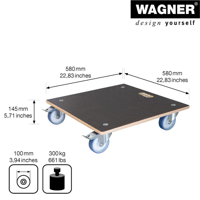 B-Ware  Multiroller Pflanzenroller Holz 580x580 mm für 300 kg