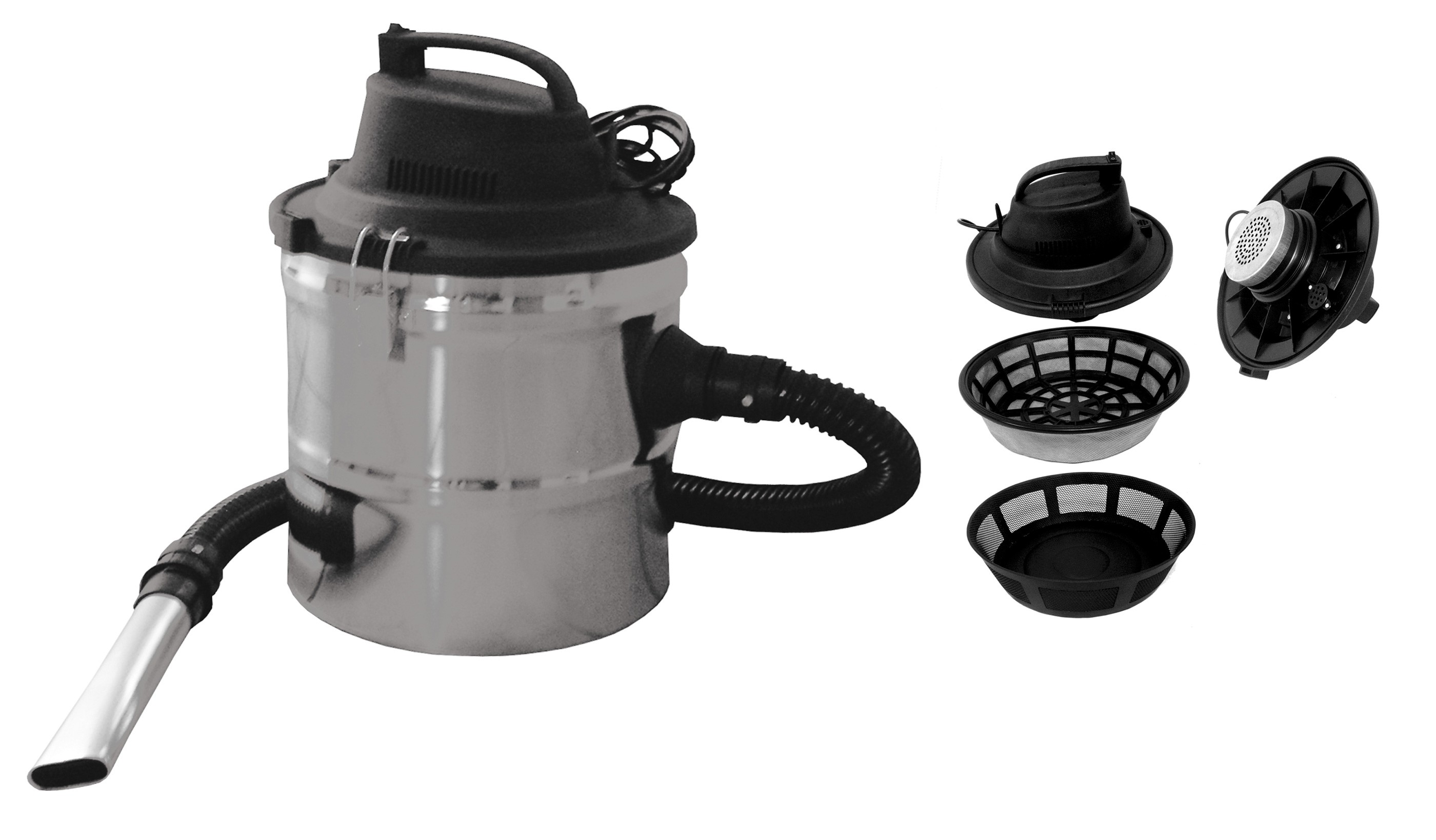 Aschesauger mit Motor Lienbacher Edelstahl 1200W 18 Liter ohne Rollen