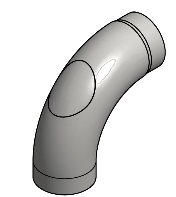 Ofenrohr / Rauchrohr Bogenknie gezogen 90° Ø150mm Senoth. schwarz m.T.