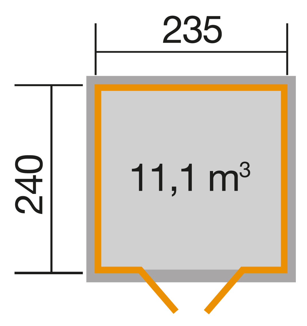 weka Gartenhaus 219 Gr.1, 28 mm, Flachdach mit wek