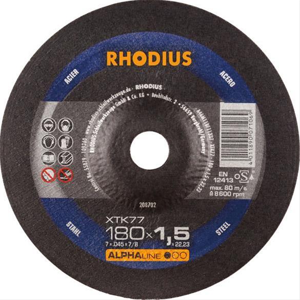 Trennscheibe XTK77 180 x 1,5mm gekr. Rhodius