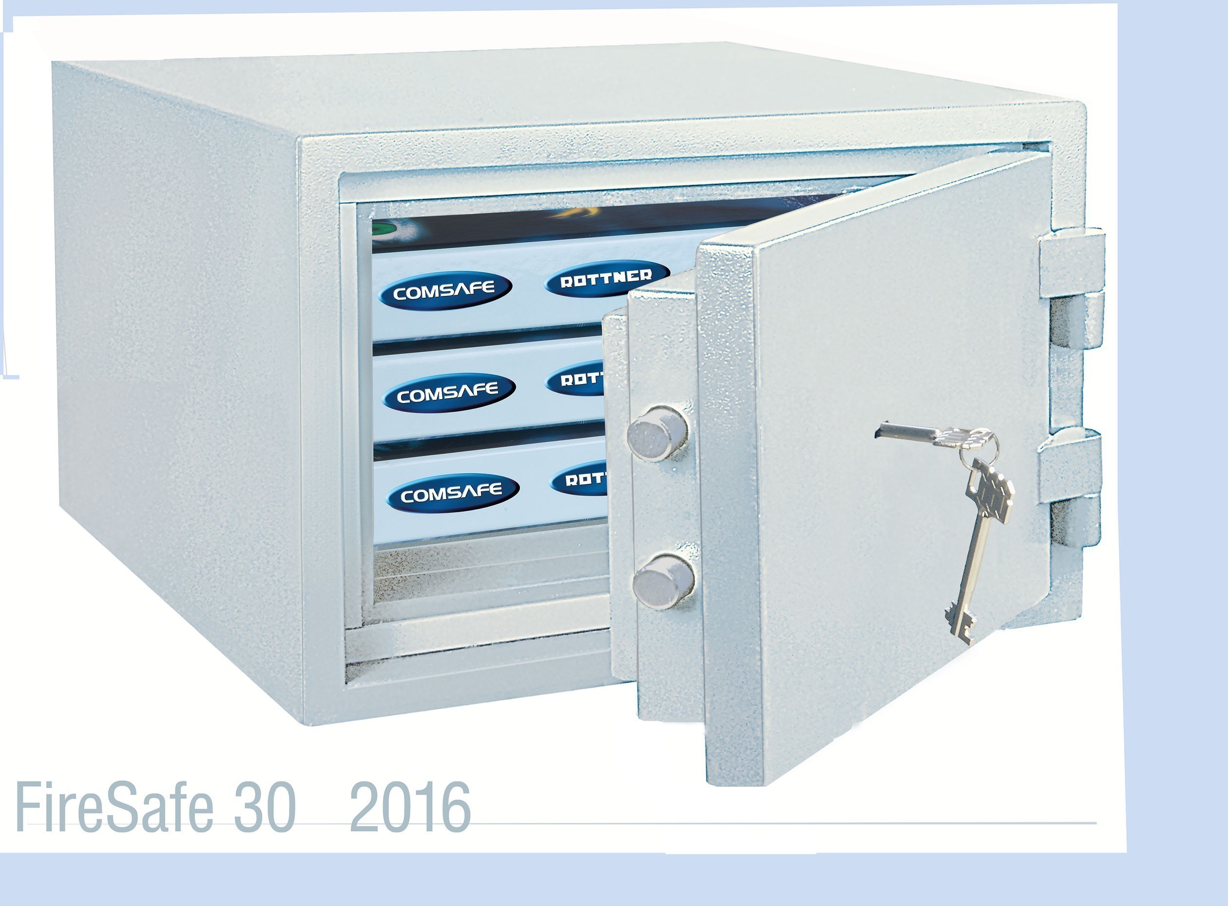 Rottner Dokumententresor feuersicher FireSafe 30DB grau 315x445x440mm