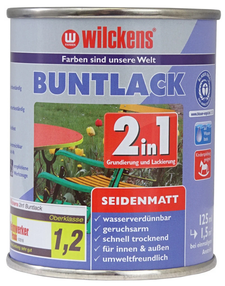 Wilckens® Buntlack 2in1 feuerrot seidenmatt 125ml