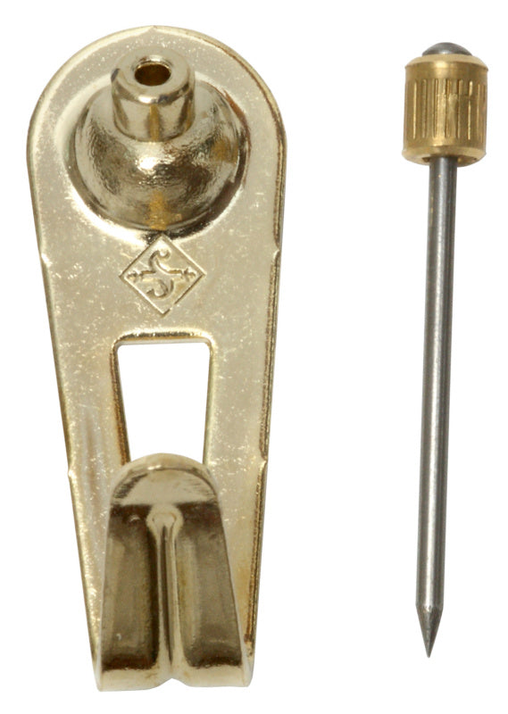 Wandhaken mit Stahlnadeln Gr. 2, Stahl vermessingt