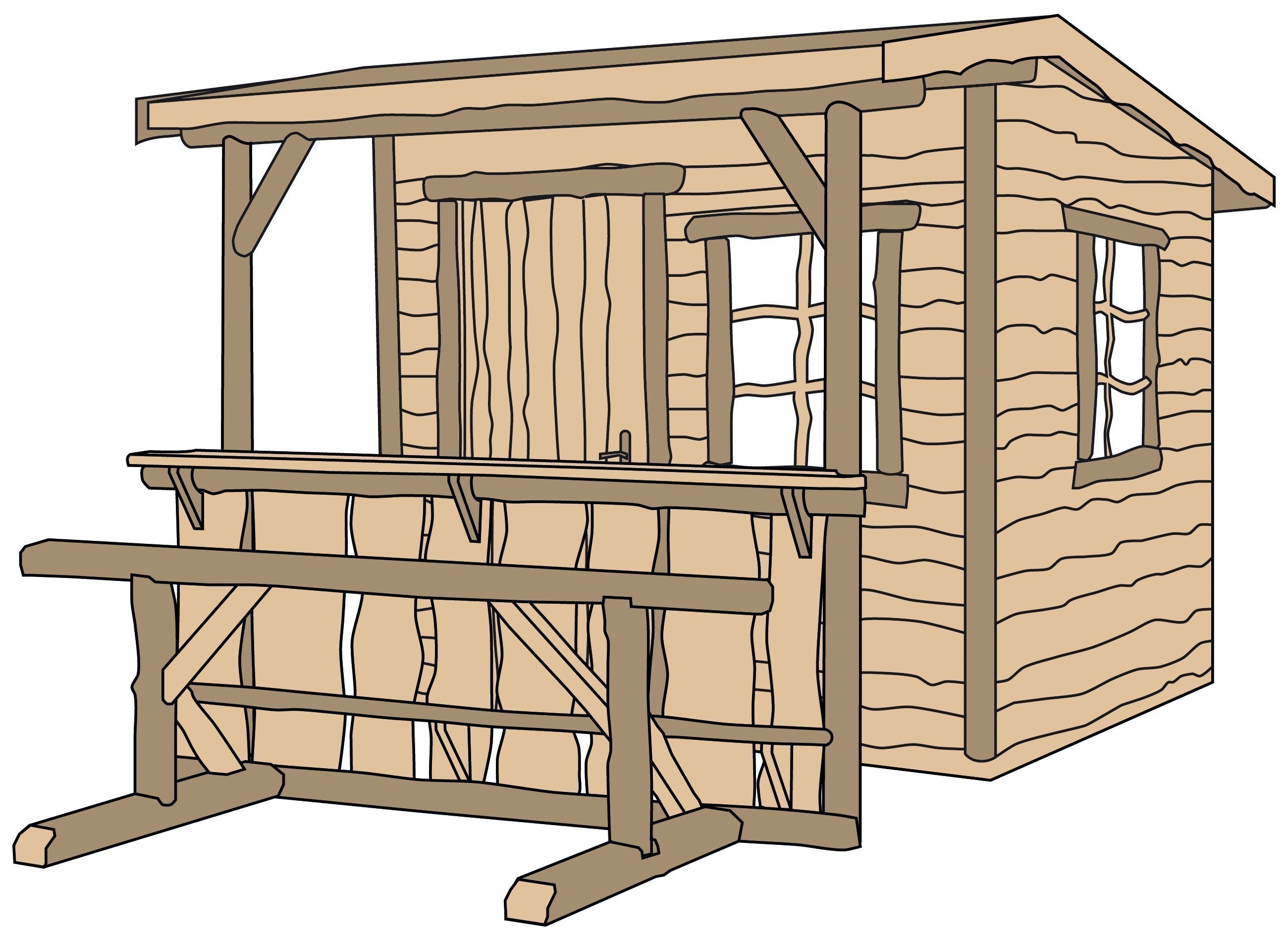 weka Gartenhaus 820 A Gr.2, natur, VD/T 100 cm, ET