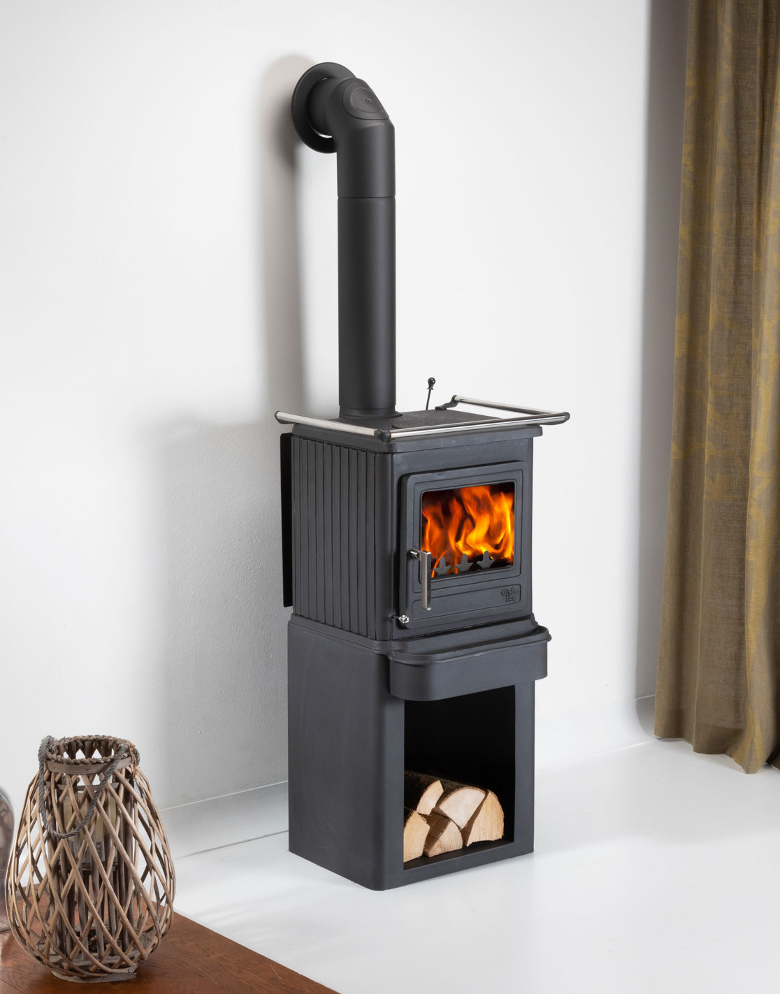 Kaminofen / Küchenherd Globe-fire Ceres cooking Guss schwarz 6kW