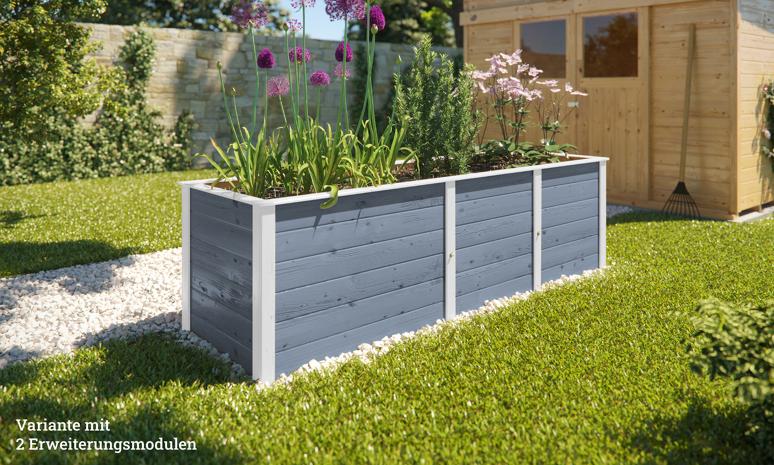 weka Ergänzungssatz Hochbeet Modular, 21 mm, grau