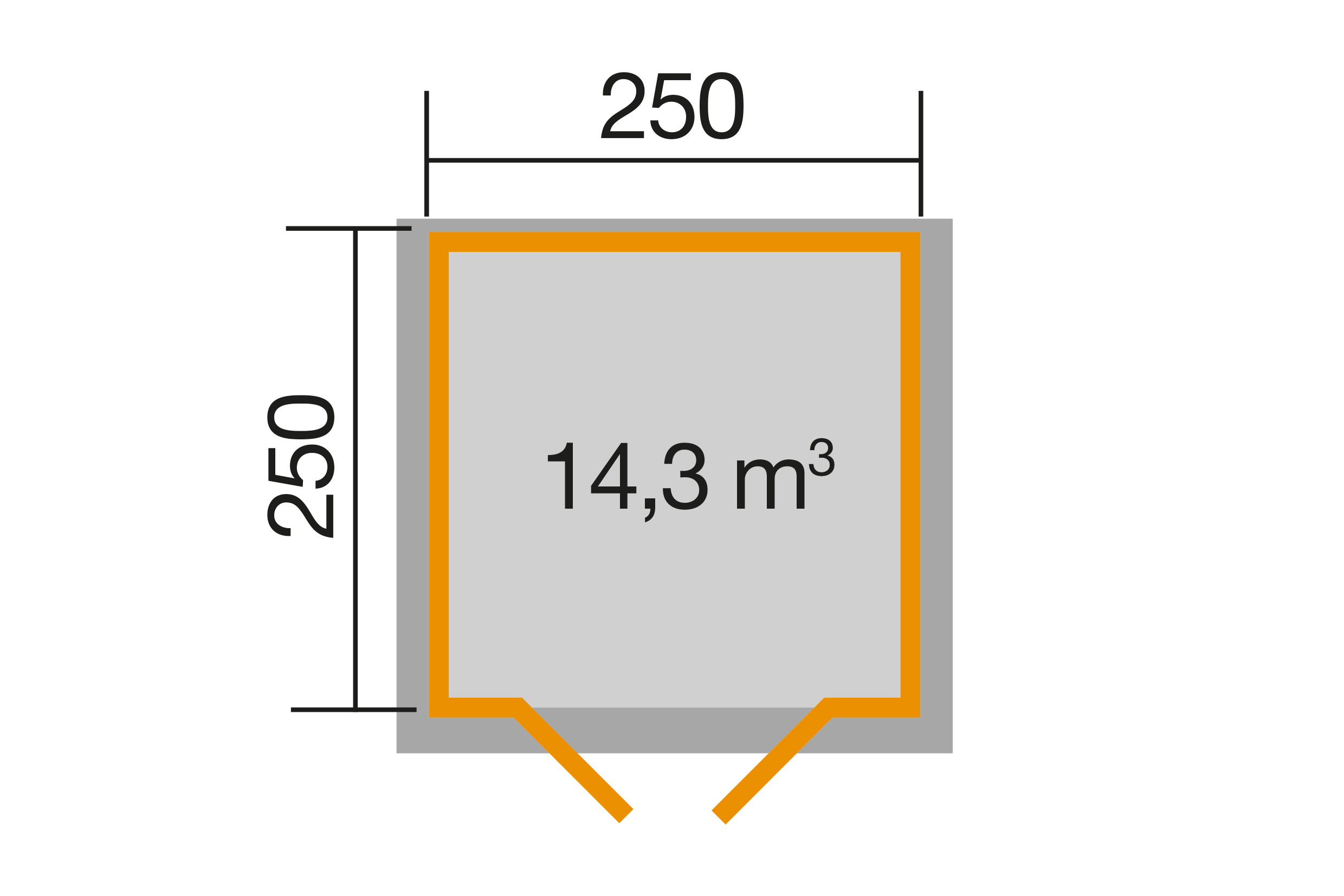 weka Gartenhaus Premium28 DT, 250 x 250