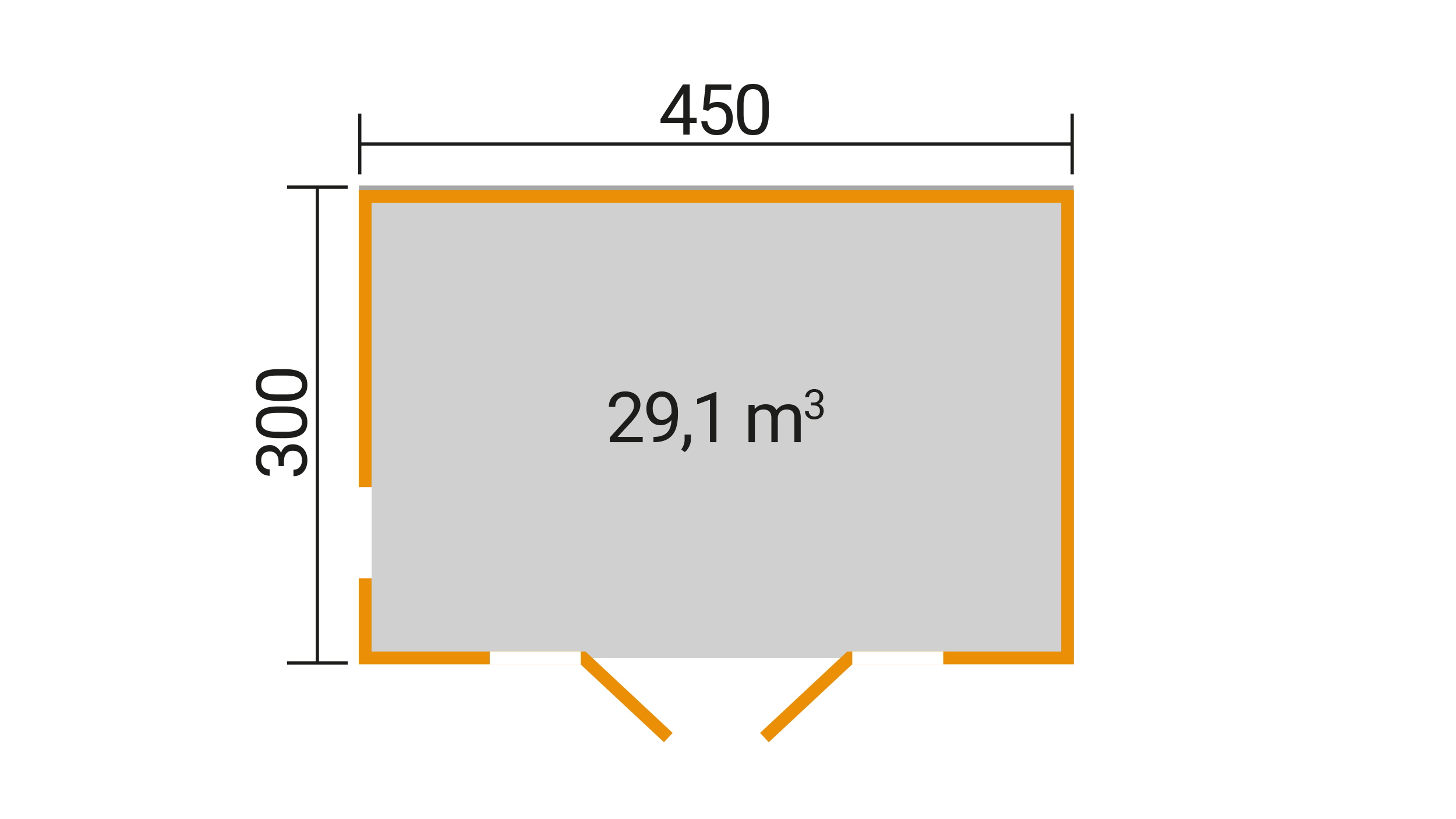 Gartenhaus P 285 Gr.  2, hellgrau