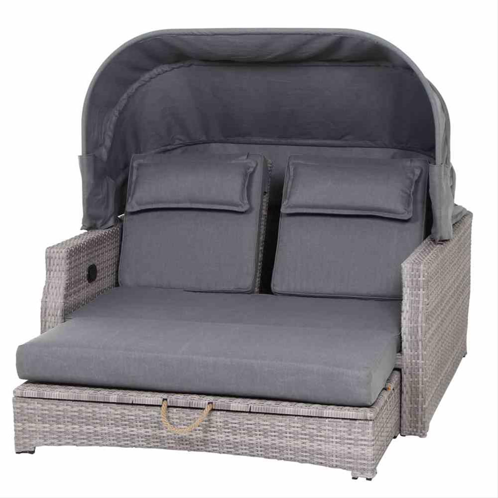 Gartensofa / Lounge Liege Siena Garden Lobos II Polyrattan grau