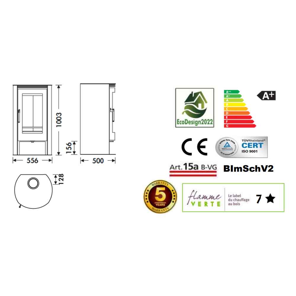 Panadero Kaminofen Delta EcoDesign 8 KW