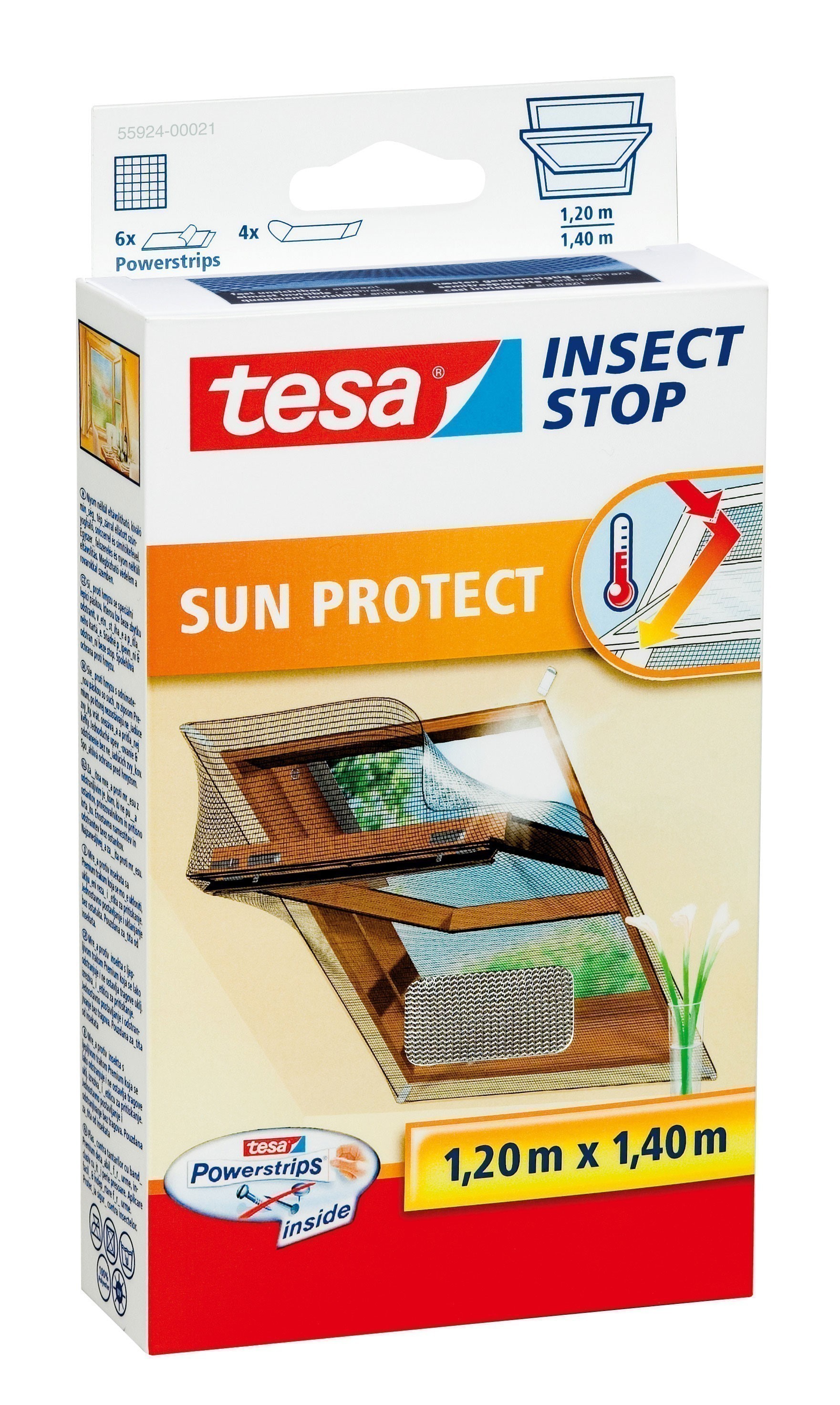 tesa Insect Stop Fliegengitter Sun Protect Dachfenster antr. 120x140cm