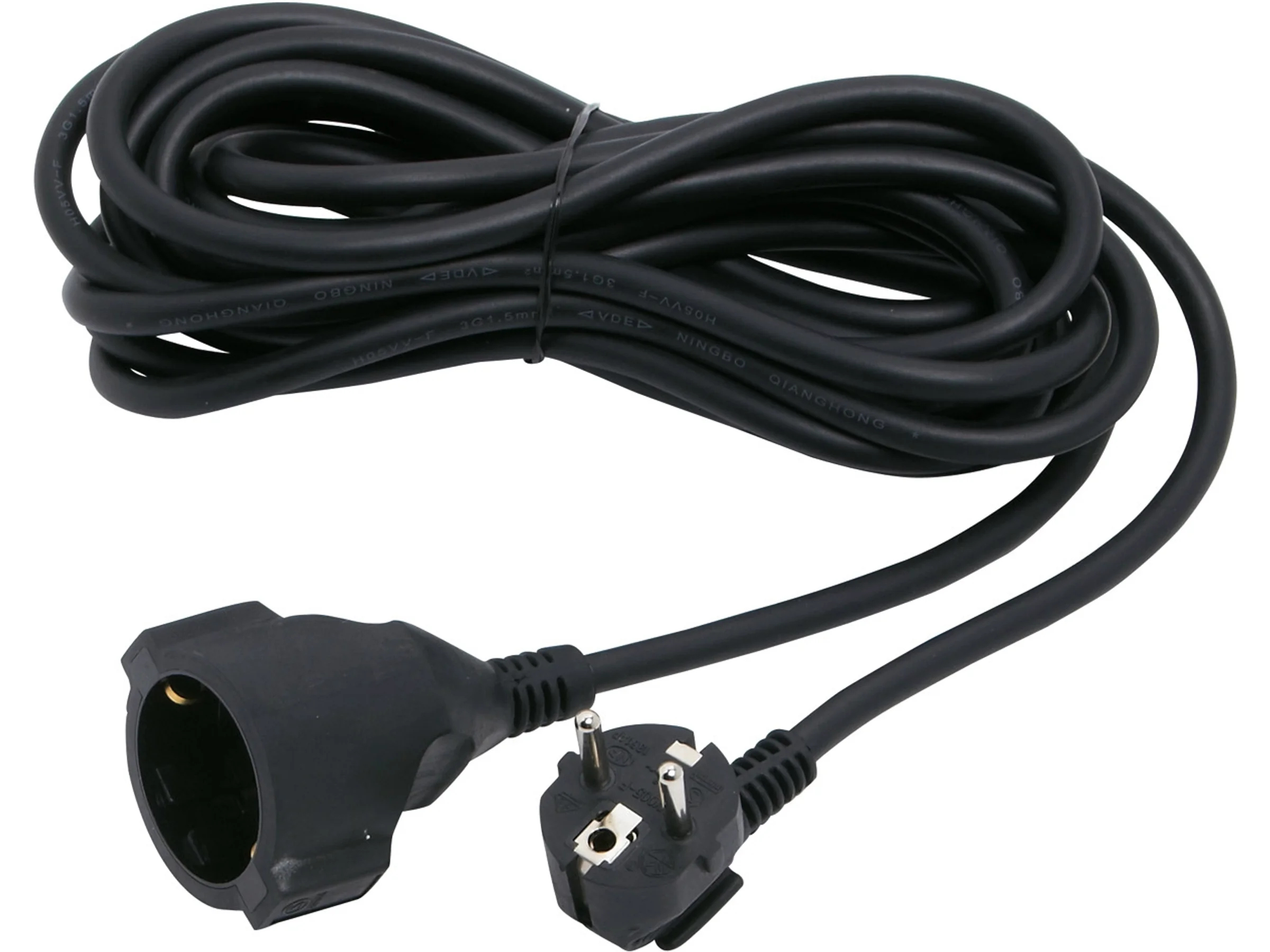 Schuko Verlängerungskabel Schwarz 5 m