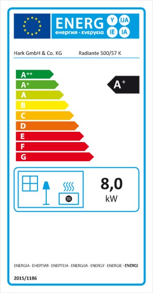 Kaminbausatz Hark Nebraska mit Radiante 500/57K Marmor Bank rechts 8kW