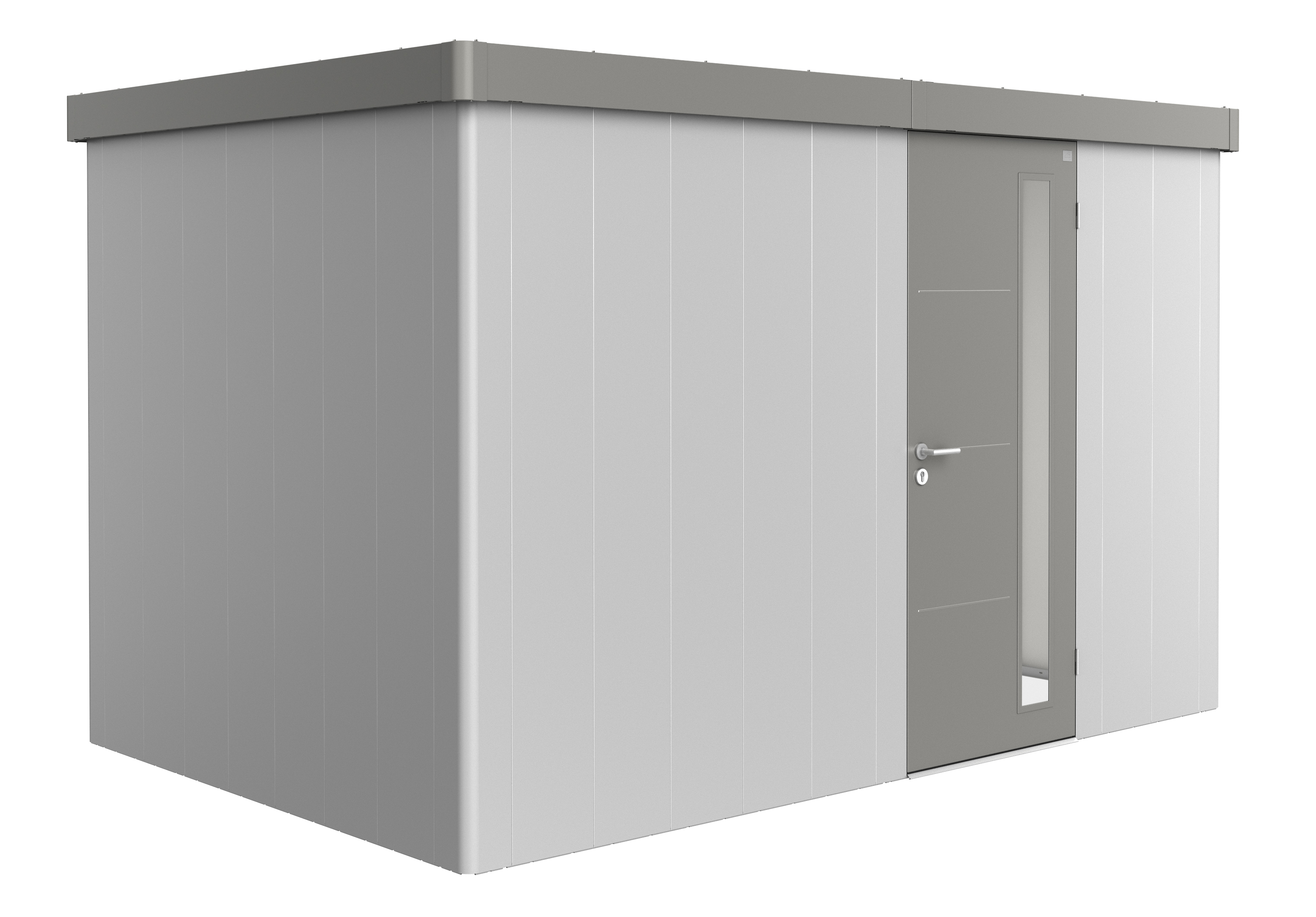 Biohort Gerätehaus Neo 2D Variante 1.2 Standardtür silber quarzgrau