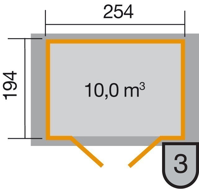 weka Gartenhaus 316 Gr.3, natur, 19 mm, DT