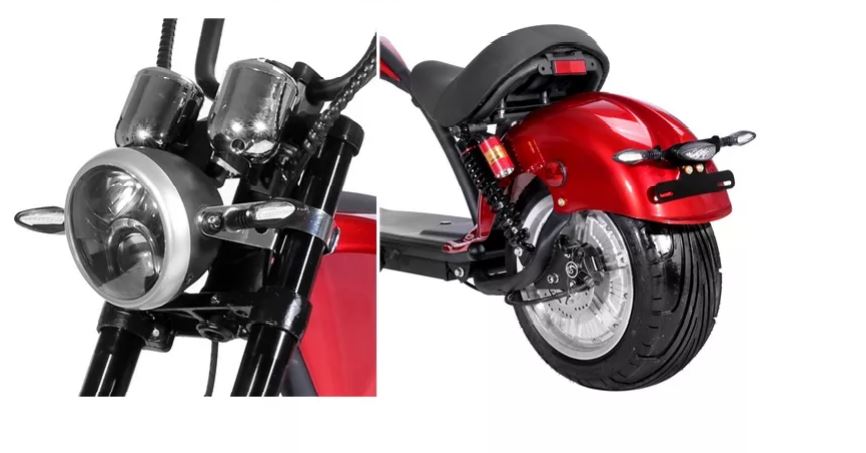 Elektroroller Chopper 45Kmh CP4-3.0 rot 30AH Batterie