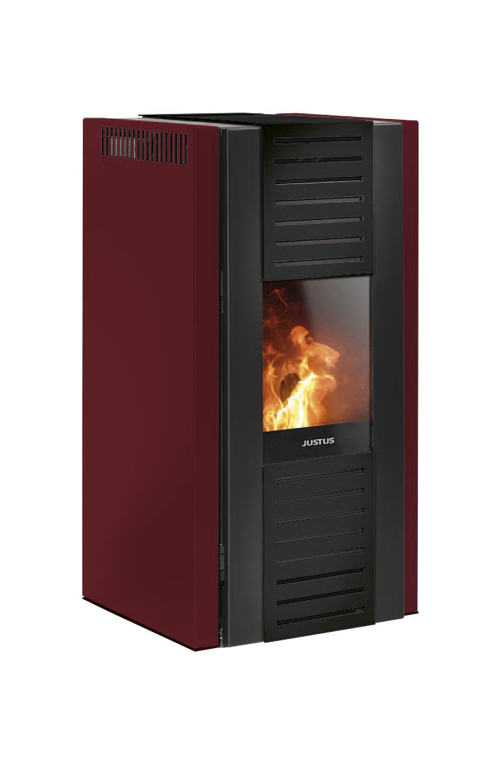 Pelletofen Justus Sirkos 2.0 schwarz Bordeauxrot 6kW