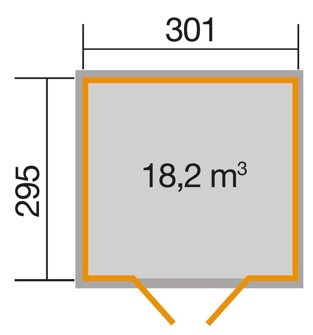 weka Gartenhaus 218 Gr.4, 28 mm, Satteldach mit we