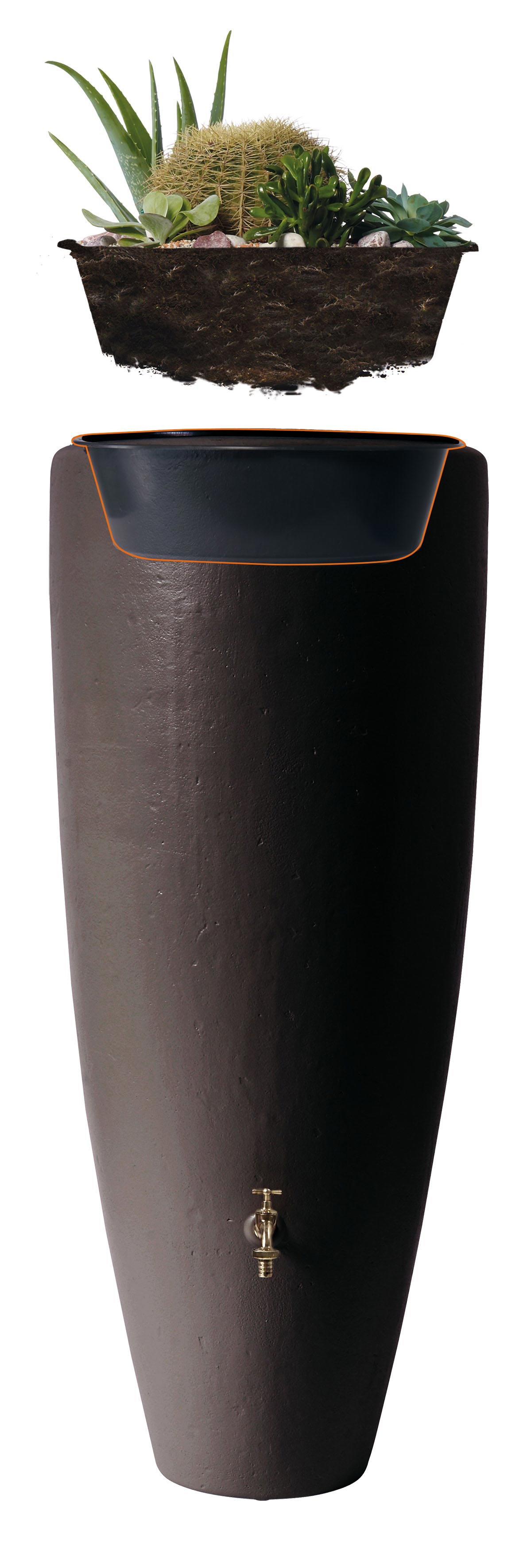 GRAF Regentonne 2in1 300 Liter mit Pflanzschale zinkgrau GRAF Regentonne 2in1 300 Liter mit Pflanzschale zinkgrau