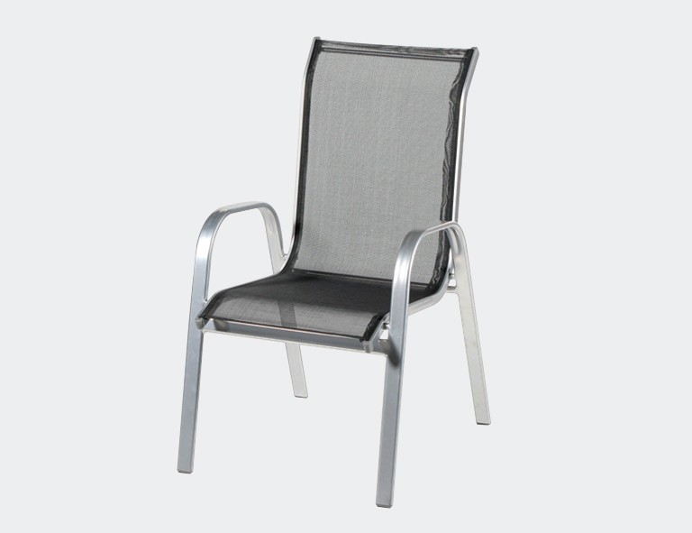 Gartensessel stapelbar Saturn II Alu silber / anthrazit