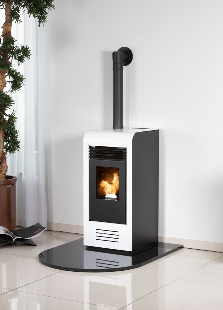Globe Fire Christoph Pelletofen raumluftunabhängig weiß 7,5 kW