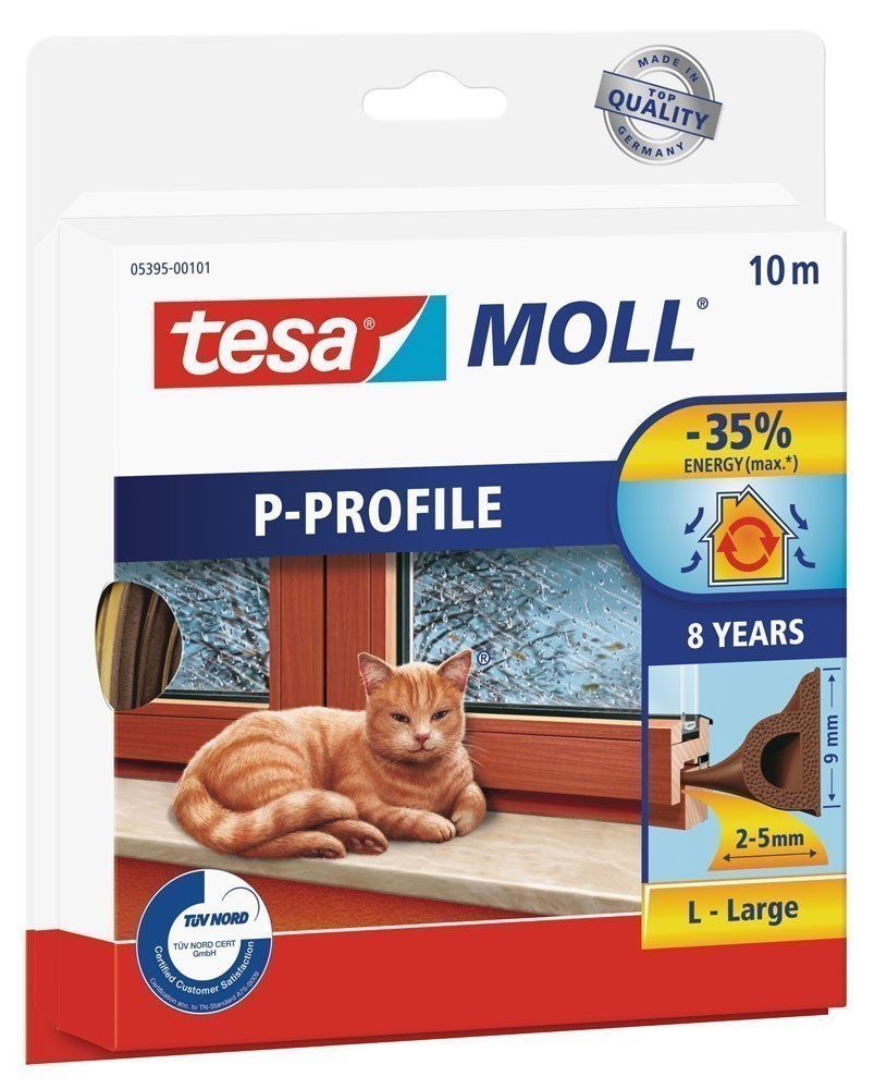 tesamoll® P-Profil Gummidichtung 9 mm x 10 m braun