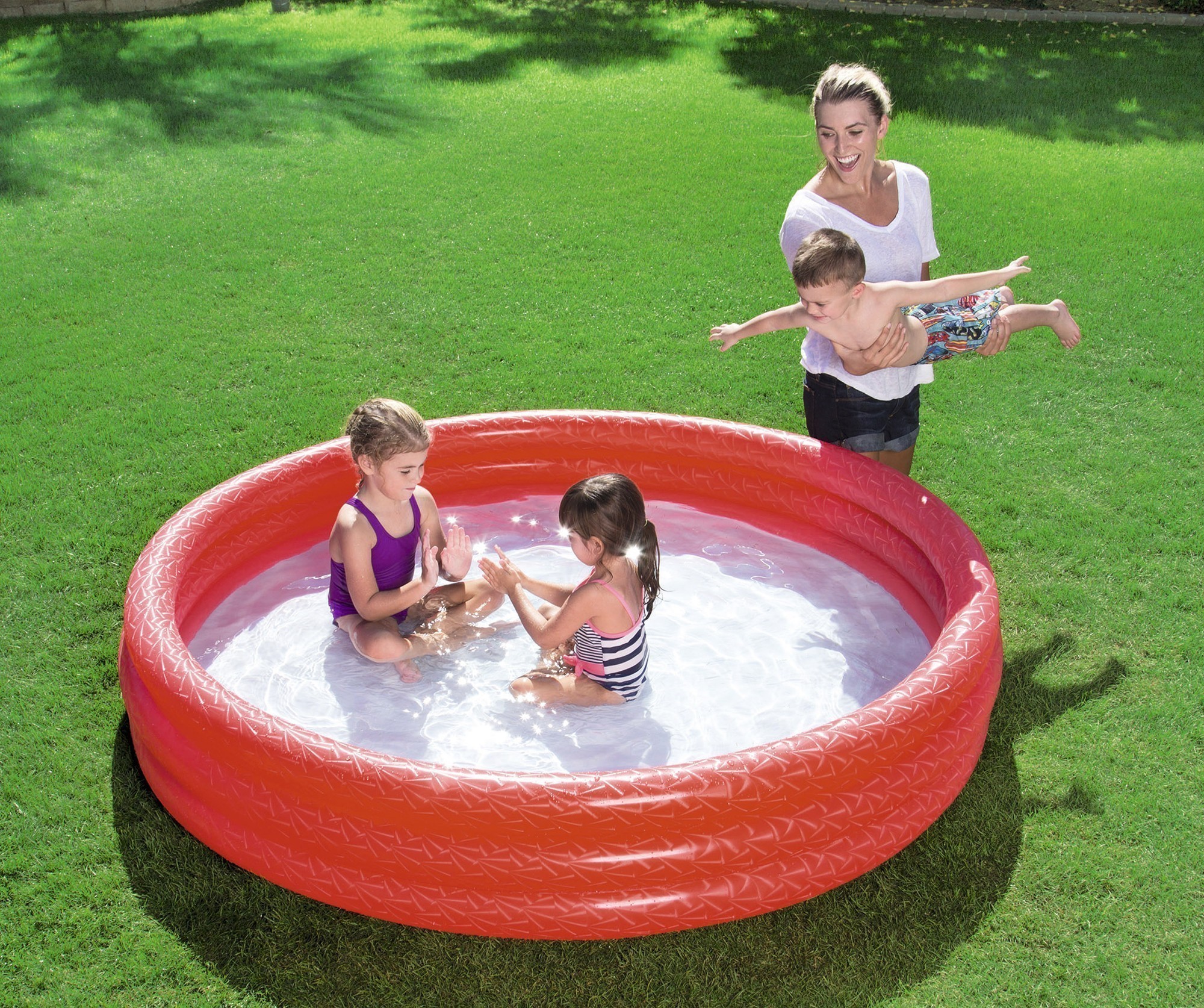 Planschbecken / Kinderpool Bestway Uni rot/blau/grün Ø183x33cm
