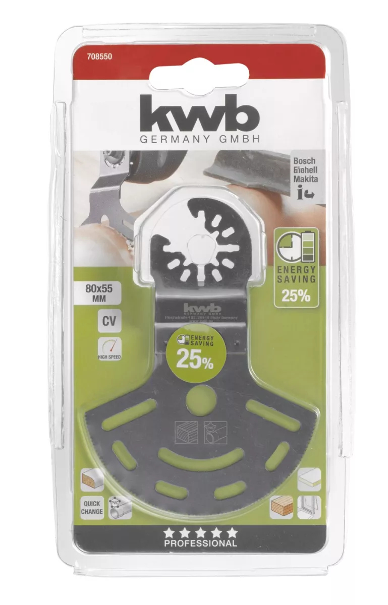 KWB Tiefschnitt-Tauchsägeblatt halbrund CV 80 mm