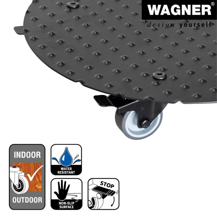 Multiroller Pflanzenroller Alu rund schwarz 380 mm für 150 kg
