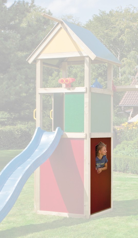 WINNETOO Fensterwand für Spielturm 90x138cm rot