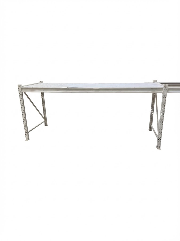 Weitspannregal / Schwerlast-Werkbank "Jura Weiß" – Gebraucht