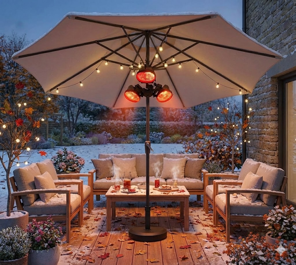 Terrassenstrahler für Sonnenschirme (3 Lampen) – Modell 30-TEV3L