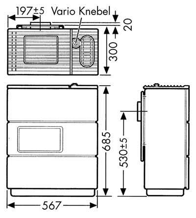 Ölofen Wamsler OS 4/5 Vario hellbraun/dunkelbraun