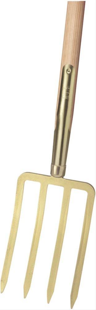 Spatengabel m. Stiel gold m. 4 Bajonettzinken