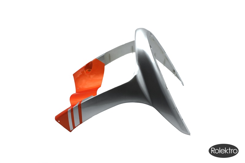 Rolektro Verkleidung : Front (unterer Teil), silber/orange für City