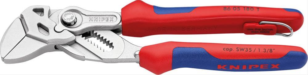 Zangenschl.m.Si.Öse schm.180mm verchr.2K Knipex