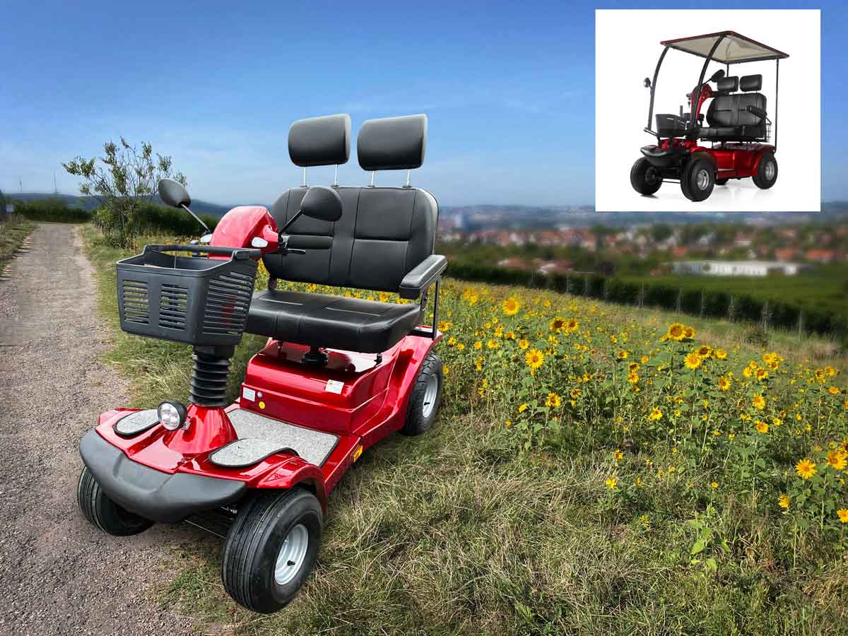 Seniorenmobile Elektromobil Doppelsitz 2-Sitzer 15Kmh BG