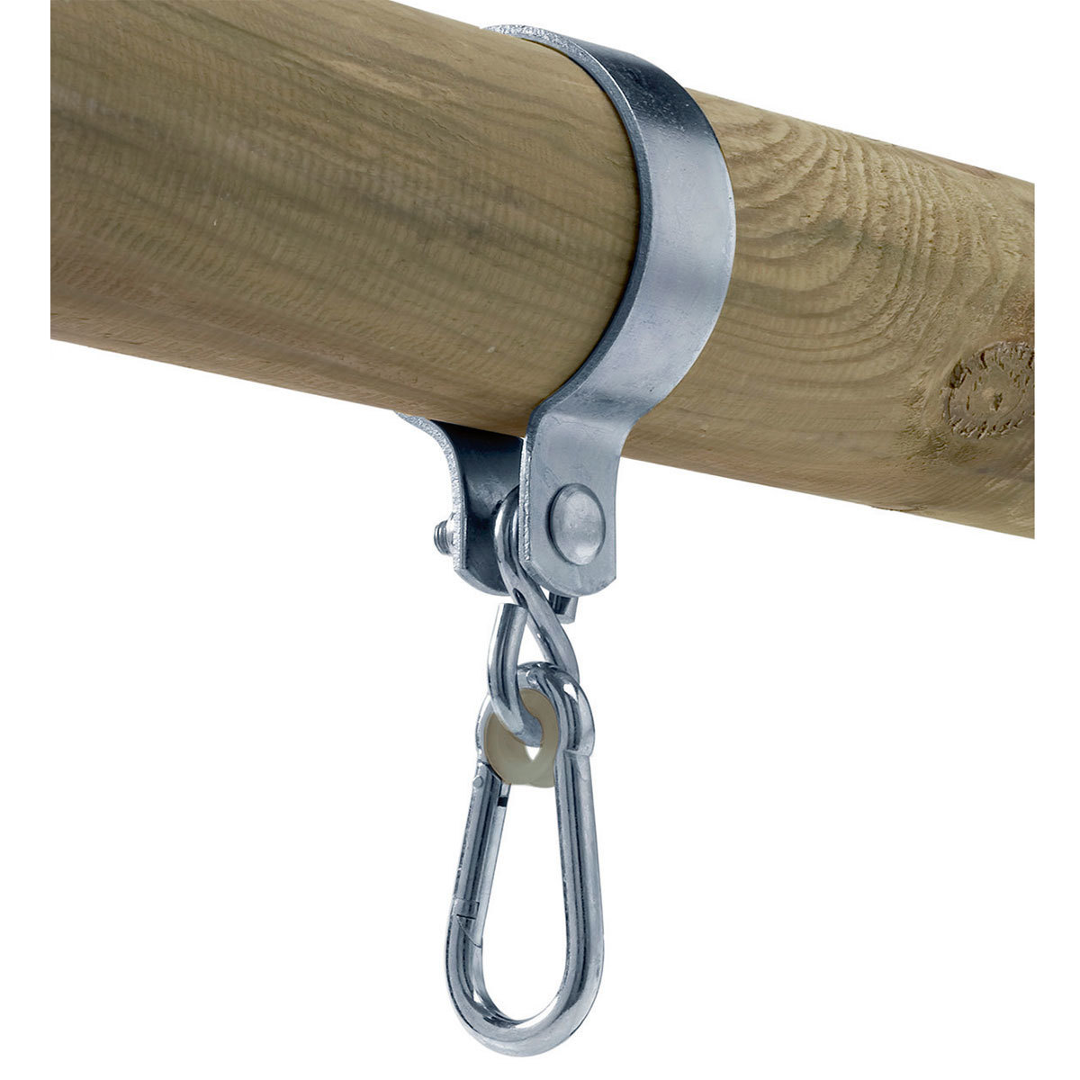 Schaukelaufhängung für Rundholz Ø 10 cm belastbar bis 350 kg silber