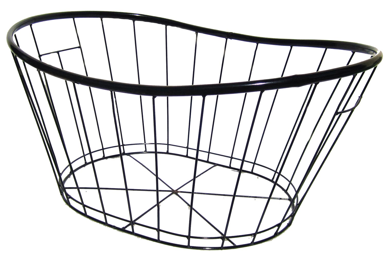 Holzkorb Habau oval aus Polyethylen mit Metallrahmen 63x44x30cm