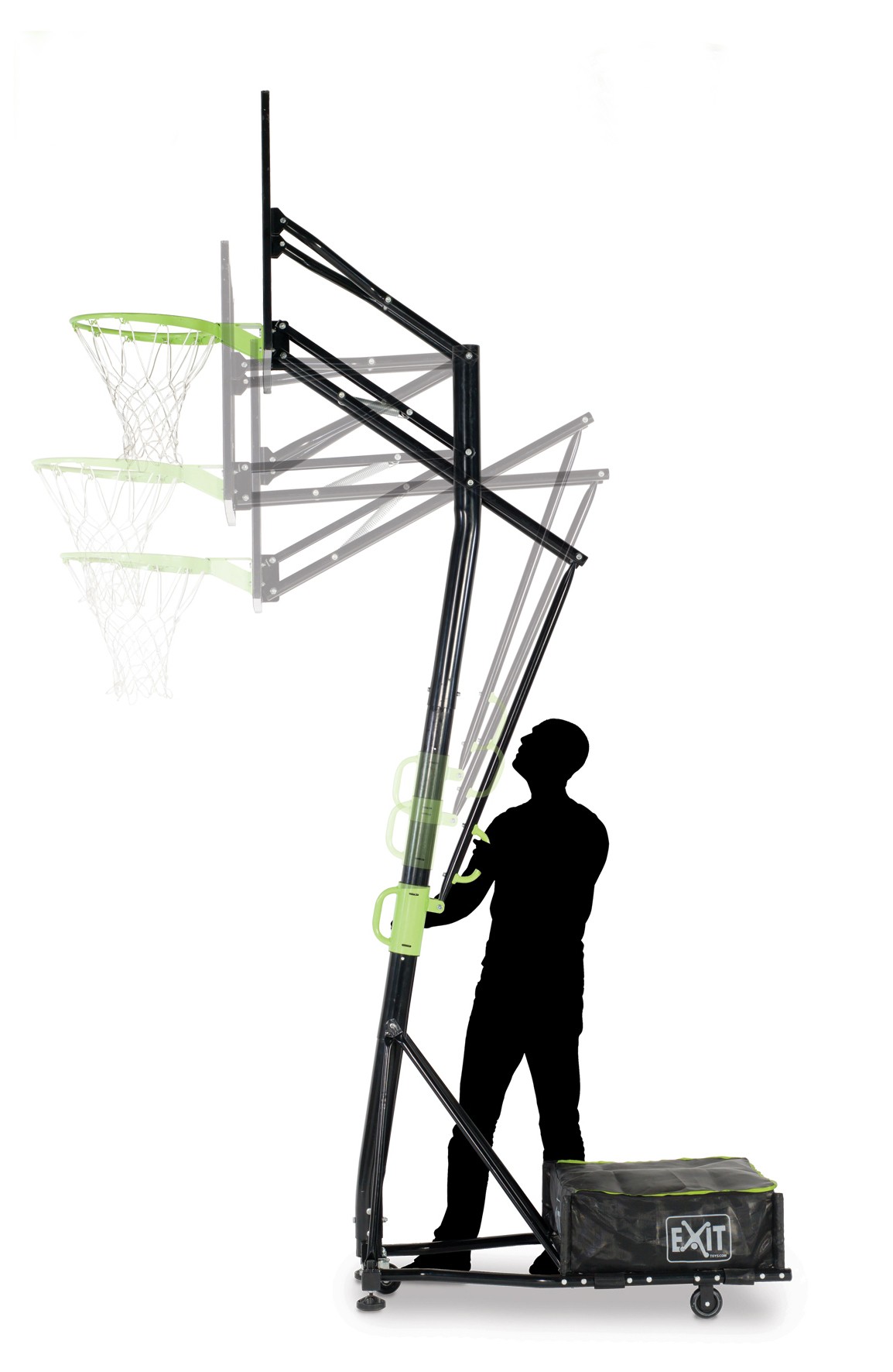 Basketballkorb dunking mit Ständer EXIT Galaxy Portable 230-305cm