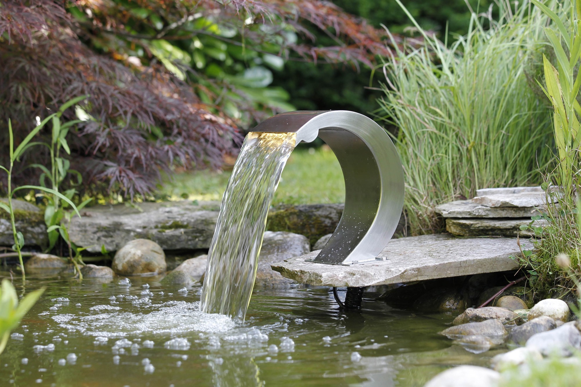 Wasserspiel / Wasserfall Ubbink Mamba S LED Edelstahl