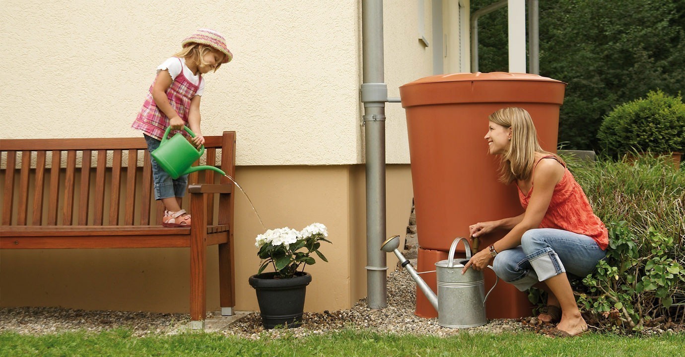 Regentonne Toskana 300 Liter rund terrakotta ohne Deckel