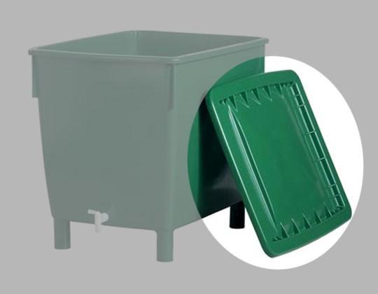 Garantia Deckel für Regentonne 650 L eckig grün
